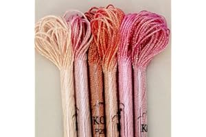 KCS 6 skeins 6-Strand Cross Stitch Metallic Variegated Pearl Shiny Embroidery Floss (Solid Color 8)