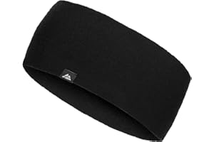 ‎DANISH ENDURANCE DANISH ENDURANCE Merino Stirnband, Funktionales Bandana, Sport Haarband, Elastisches Schweißband, für Damen & Herren, Schwarz, S/M