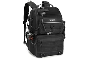 SKYSPER Angelrucksack,Angelzubehör Rucksack mit Rutenhalter Angeltasche Angelausrüstungstasche 40l für Angeln