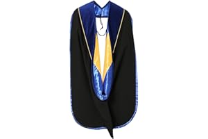 GraduationMall Deluxe Doktorand Abschluss Kapuze mit Goldpaspeln Akademisch Unisex 10 Farben