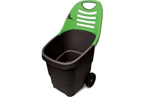 TEC HIT 390670 - Chariot de Jardin Brouette - 62 litres - 2 Roues - Diam. 170 mm - Vert/Jaune