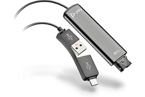 Poly - DA75 USB-A/USB-C Digital Adapter (Plantronics) - Works with Call Center Quick Disconnect (QD) Headsets - Acoustic Hearing Protection -Works with Avaya, Genesys,&Cisco Call Center Platforms