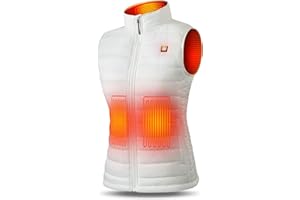 UNBON Veste Chauffante Femme, Gilet Chauffant Femme avec Batterie Incluse USB 10000mAh, Gilet Chauffant Électrique avec 3 Températures 6 Zones de Chauffage, Doudoune Chauffante sans Manche