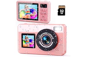 MaxMango Macchina Fotografica Digitale, 10FT Fotocamera Digitale Impermeabile con Scheda da 32 GB, Macchina Fotografica Subcquea 18X Zoom per Selfie Subacquei, Nuoto