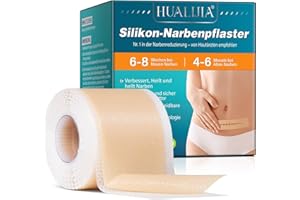 NIFEISHI Silikon Narbenpflaster (1.6”x 75”Rolle-1.9M), Silikon-Narbentücher für Kaiserschnitt, OP, Keloid, Verbrennungen & Aknenarben – Glättet & verblasst alte/neue Narben – Wiederverwendbar & wasserdicht