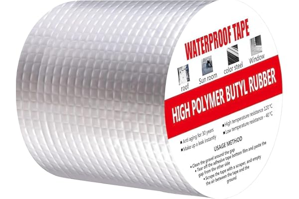Rylan Super Strong Adhesive Waterproof Permanent Repair Aluminum Butyl Tape Rubber Foil Suitable for Roof Leak, surface Crack, Window Sill Gap, Boat Sealing, Home Renovation (10CM*5M (Pack Of 1))