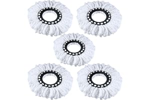 TBCZVX 5 Pcs Mop Heads, Spin Mop Heads for Circular Swivel Mops, Universal Spin Mop Heads Replacement, Deep Clean, Mop Heads Replacement for Cleaning Office Indoor, Outdoor