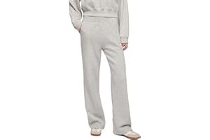 TERRANOVA Pantaloni Tuta Donna Wide Leg in Felpa Pesante, Tinta Unita, Elastico in Vita e Tasche Laterali