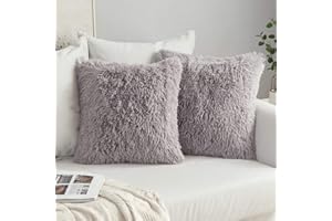 MIULEE Confezione da 2 Federe in Felpa per Cuscini Decorative Fodere Copricuscini Arredi per Casa Divano Letto 50 X 50 cm Grigio