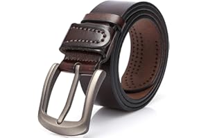 DOVAVA Leather Belts for Men, Soft Men’s Belts with Anti-scratch Buckle for Casual Jeans Dress Pants