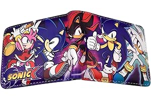 WKXINXUAN Portafogli Sonic, Sonic Portafoglio Ragazzo, Sonic Portafogli, Sonic Bambini Fans Regalo Festa Cartone Animato Portafoglio, Portafoglio Anime, Portafoglio Bambino Portafoglio Pelle PU Wallet