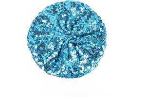 ILUFAM Women Sparkly Sequins Beret Hat Shining Beanie Cap for Dancing Party Night Fancy Dress