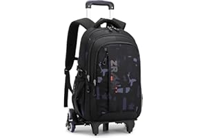 Amythe Zaino Trolley Scuola Elementare e Media Superiore, 16 Pollici Zaini con Ruote per Bambino Zainetto con Rotelle per Scuola Viaggi, 6 Ruote, Adatto per Ragazzo Adolescenti di 10-24 anni