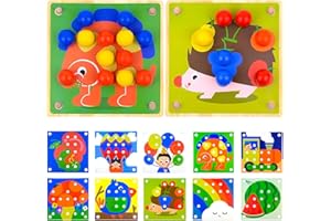 Dr. MUYA® Montessori Spielzeug 1 2 3 Jahre, Spielzeug ab 2 Jahre Junge, Kinderspielzeug ab 2 Jahre, Holzspielzeug, Steckspiel, Lernspielzeug, Geschenk 1-3 Jahre Kinder Junge Mädchen