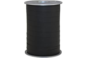 PRÄSENT C.E. Pattberg Ruban Cadeau Mat noir, 200 m de Bolduc pour Emballage, Bolduc Largeur 10 mm, Accessoire de Décoration & Bricolage DIY, Ruban Décoratif pour Présents, en Toute Occasion