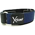 X-Treme New 20mm Tough Secure Hook & Loop Nylon Watch Band Strap Gents Men's with Ring End - Dark Blue
