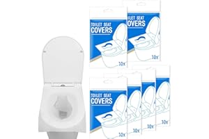 HUGWAIT 60 Stück Einweg Toilettensitzbezug, WC Auflage für Unterwegs Einzeln Verpackt, Spülbare Toilette Auflage für öffentlichen Toiletten, Toilet Seat Cover für Kinder und Erwachsene