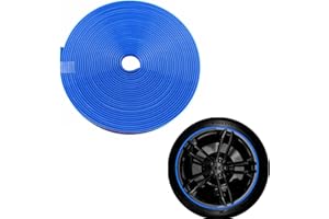 GISWELL Car Wheel Protection Ring, 8M Car Rim Protection Strips, Tire Scratch Resistance Anti-Collision Alloy Wheel Rim Protectors, Self-Adhesive Protector Tape for Car (Blue, 8M Car Rim Protection Strip)