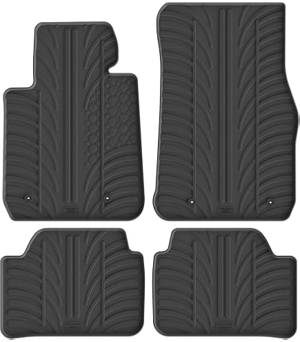 Set Tappetini Gomma Anteriori Per BMW Serie 1 (E81, E82, E87, E88, F20, F21) E X1 (E84), Bordo Alto 15 Mm, Antiscivolo, Rinforzo Pedali
