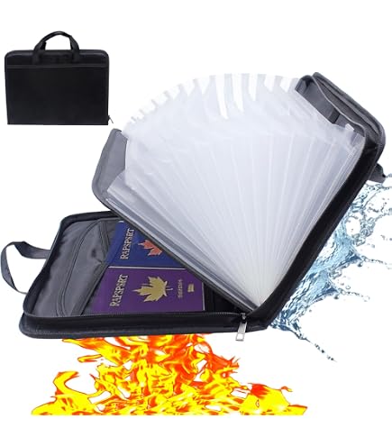 Porte-Documents A4 Ignifuge - 13 Compartiments, étanchéité, Double Fermeture, Pour Bureau, école, Voyage