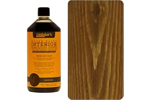 Littlefair's Teinte Bois 1ltr - Teinture Bois Écologique À Base D'Eau et Sûre - Lasure Bois Intérieur à Séchage Rapide - Peinture Lasure pour Bois Nettoyage Facile - Couleur:Chêne moyen