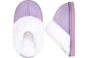 IceUnicorn Girls Slippers Memory Foam Suede Toddler Kids Slippers Cosy Winter Warm Lightweight Anti-slip House Shoes