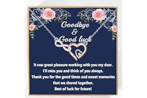 KEYCHIN Coworkers Leaving Necklace With Message Card Goodbye & Good Luck Jewelry Farewell Gifts For Colleague Mentor