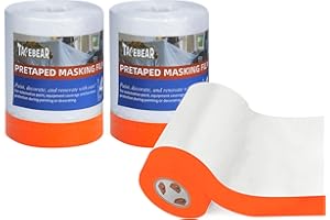 TAPEBEAR Película para Pintar Pretapada 550mm x 27m, Cubierta Plástica para Pintura Muebles Electrodomésticos Automóviles, 3 Rollos