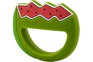 BABYZOCO Juguete Para Bebe Fruta sandia Dentición, Mordedor Bebe, Mordedor forma de sandia, Fruta de dentición para infantes, sin BPA, Apto para 3 a 12 meses, Longitud 6 cm, Diseño sandia