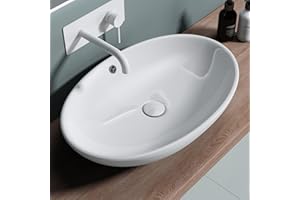 doporro Lavabo da Appoggio 63x41x15cm, Lavandino Bagno in Ceramica Nano Rivestimenti Brüssel306