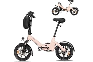 Bodywel T16Pro Bici Elettrica Pieghevole 14" Leggera Adulti/Ragazzi, Certificata TÜV, Batteria 36V 7.8Ah + Motore 250W, 3 Velocità, Display LED 4.5", Preassemblata 90% per Città