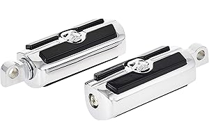 Krator Skull Head Front or Rear Foot Peg Foot Rests Chrome for Harley Davidson (All Years)