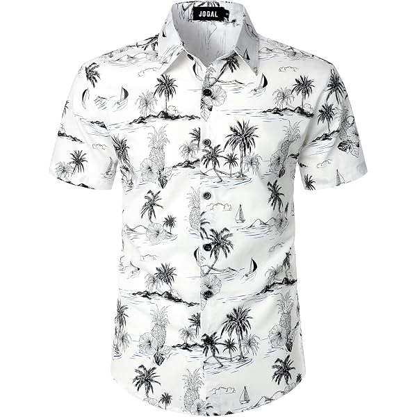 JOGAL Chemise Hawaïenne Homme + Short - Ensemble Été Plage Imprimé Flamant Ou Floral