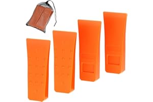 QWORK® 4 Pack 6" Tree Felling Wedges - Non-Slip Barbed Scales, High-Impact ABS Plastic, High-Visibility - Log Splitter Wedge for Safe Tree Cutting