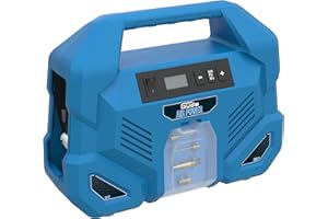 Güde Sprężarka Airpower Dual Drive 12/230 V/5-częściowa (150 W, maks. 8 bar, 20 l/min eff. Ilość w dostawie, nie zawiera oleju i konserwacji, przyłącze 12 V i 230 V, wyświetlacz LCD, wąż sprężonego