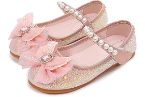LOBTY Fille Chaussures de Princesse Enfants Paillettes Chaussures Ballerines Cristal Chaussures Sandales Mariages Boule Anniversaire Fête Noël Halloween Carnaval Chaussures