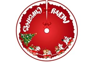 Bekecidi Spódnica pod choinkę o średnicy 90 cm, mata pod choinkę, fartuchy dekoracyjne na ozdoby choinkowe, dekoracja domu, artykuły dekoracyjne na przyjęcie bożonarodzeniowe (Styl 4)