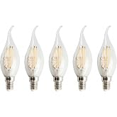 AmberLED 5 Adet Kıvrık Buji Ampul 4W Şeffaf Filament Rustik LED Ampul &ndash; E14 Duy, 3200K G&uuml;nışığı Işık - Cata - Avize Ampul&uuml;