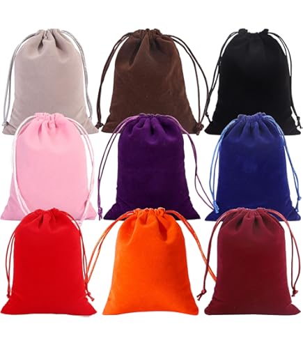 LUMoony 6Pcs Zwarte Trekkoord Fluwelen Tassen Fluwelen Zakken Zachte Sieraden Pouch Met Trekkoorden Velours Verpakking Pouch Trekkoord Bruiloft Gunsten, Party Gunsten DIY Craft