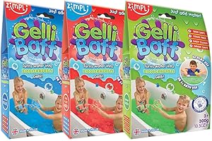 3 x Gelli Baff Bundle von Zimpli Kids, blau, rot & grün, verwandelt Wasser magisch in dicke, bunte Goo, Messy & Sensory Outdoor & Indoor Spaß, Badespielzeug für Kinder, Geburtstag Goody Bag Fillers