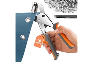 AONAT Ösenzange Set,Ösen-Werkzeug-Set mit 200 Ösen (Innen-Ø 10mm),Pressen-Set,Ösen-Set,Ösen-Stanzer für Planen,Stoffe,Markisen,Sonnensegel und Kunstleder usw