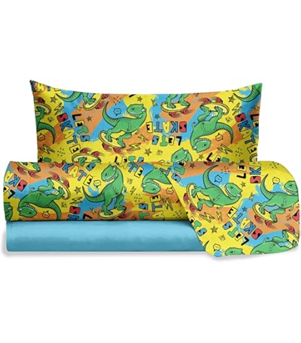 Loussiesd Dinos Gewatteerde Sprei Cartoon Dinosaurus Coverlet Set voor