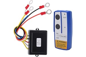 EBTOOLS Bezprzewodowy zestaw pilota do wciągarki, zasięg 75 stóp, uniwersalny 12V/24 V, z odbiornikiem, do CamionATV SUV (BLUE)
