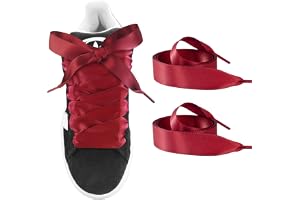 UamGlsob 3/4 tum breda skosnören för sneakers, 2 cm satin platt tjocka fina silkesskosnören ersättning för kvinnor flickor