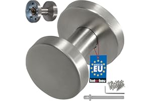 KOTARBAU® Pomos para puerta, Pomo fijo con tornillos de montaje, Pomo de acero inoxidable, Tirador en roseta redonda, Agarrador de puerta, Manilla, Pomos para puerta, Diseño elegante