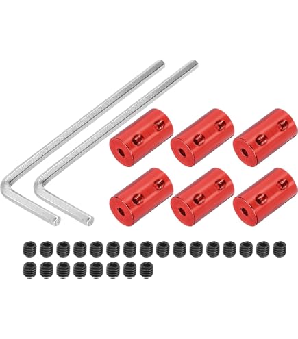2 Pack Starre Alu-Kupplungen Für Wellen – 3-5 Mm Bohrung, Ideal Für 3D-Drucker & Motoren