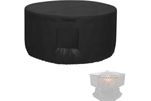 Kovshuiwe Housse de brasero ronde Φ63 x H62 cm en tissu 420D imperméable et résistant pour brasero d'extérieur, housse de table à gaz