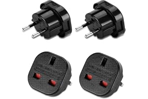 Oliveria Olivera 2X reseadapter engelsk kontakt till Frankrike, UK till FR adapter, UK typ G till typ C reseadapter för Tyskland, Irland, Nederländerna, Polen, Sverige
