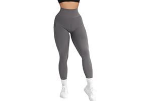 RXRXCOCO Ribbed High Waisted Workout Leggings for Women Yoga Pants Compression Gym Tights
