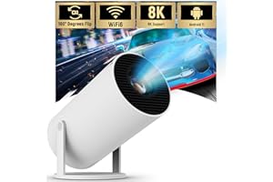 WEKYMES Mini Proyector Portátil Auto Keystone con Android 11,Proyector 4k con WiFi 2.4G/5G, BT 5.4, Pantalla de 130 Pulgadas, Giratorio 180°,Proyector Móvil Cine en Casa para HDMI/USB